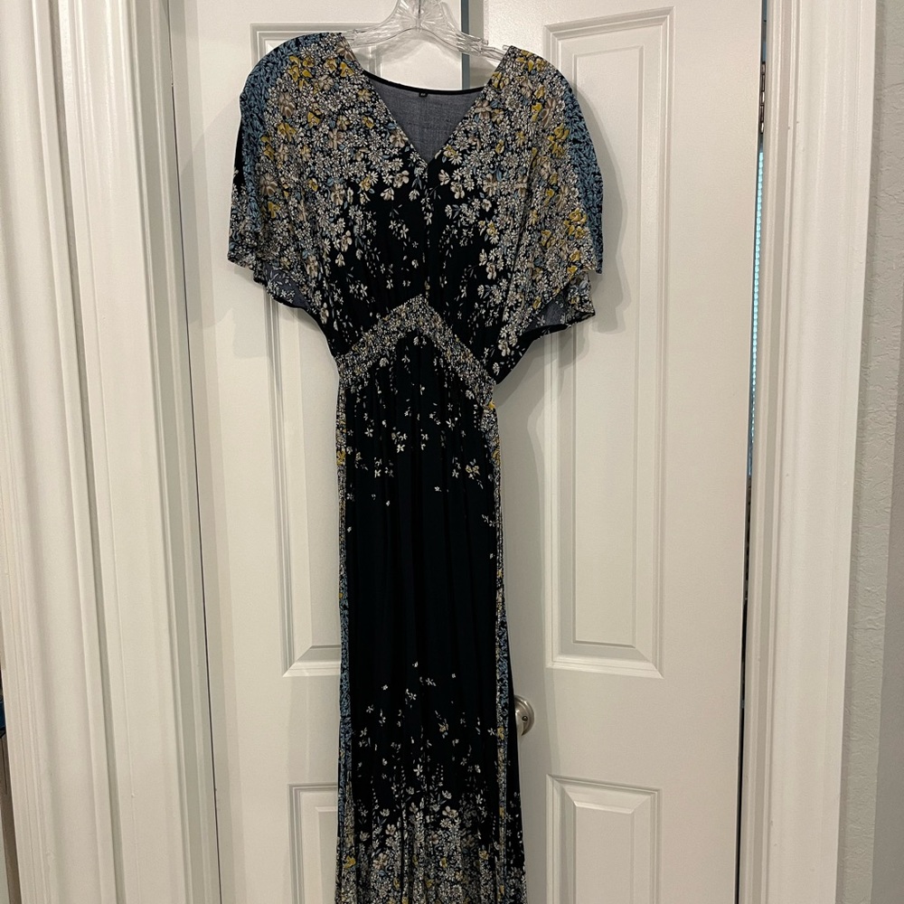 Flower pattern maxi dress